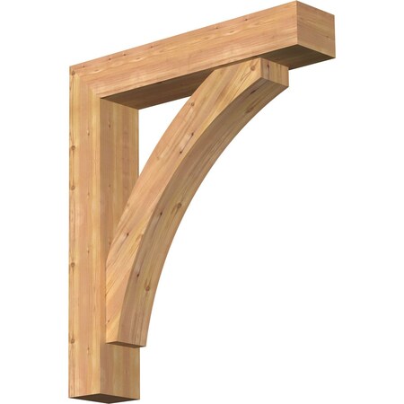 Thorton Block Smooth Bracket W/ Offset Brace, Western Red Cedar, 7 1/2W X 38D X 44H